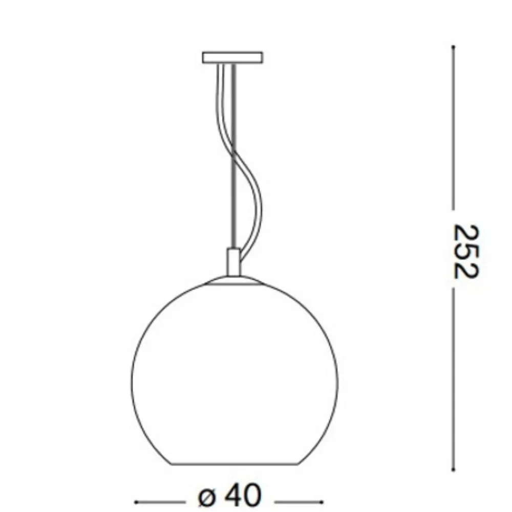 Lampadari Moderni-Ideal Lux Nemo sp1 d40 lampadario sfera in vetro trasparente