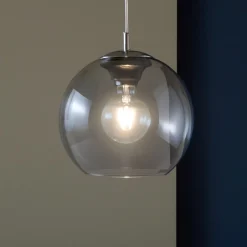 Lampade A Sospensione-Ideal Lux Nemo sp1 d30 lampada a sospensione per cucina boccia sfera 30cm vetro sfumato