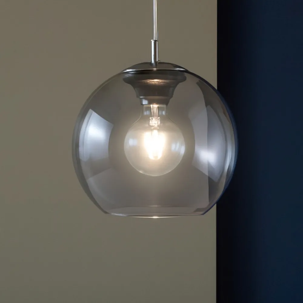 Lampade A Sospensione-Ideal Lux Nemo sp1 d30 lampada a sospensione per cucina boccia sfera 30cm vetro sfumato