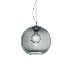 Lampade A Sospensione-Ideal Lux Nemo sp1 d30 lampada a sospensione per cucina boccia sfera 30cm vetro sfumato