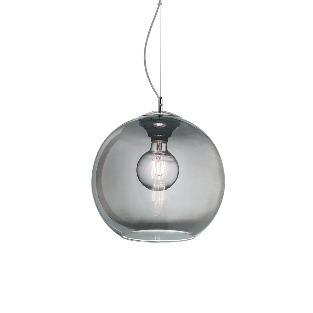Lampade A Sospensione-Ideal Lux Nemo sp1 d30 lampada a sospensione per cucina boccia sfera 30cm vetro sfumato