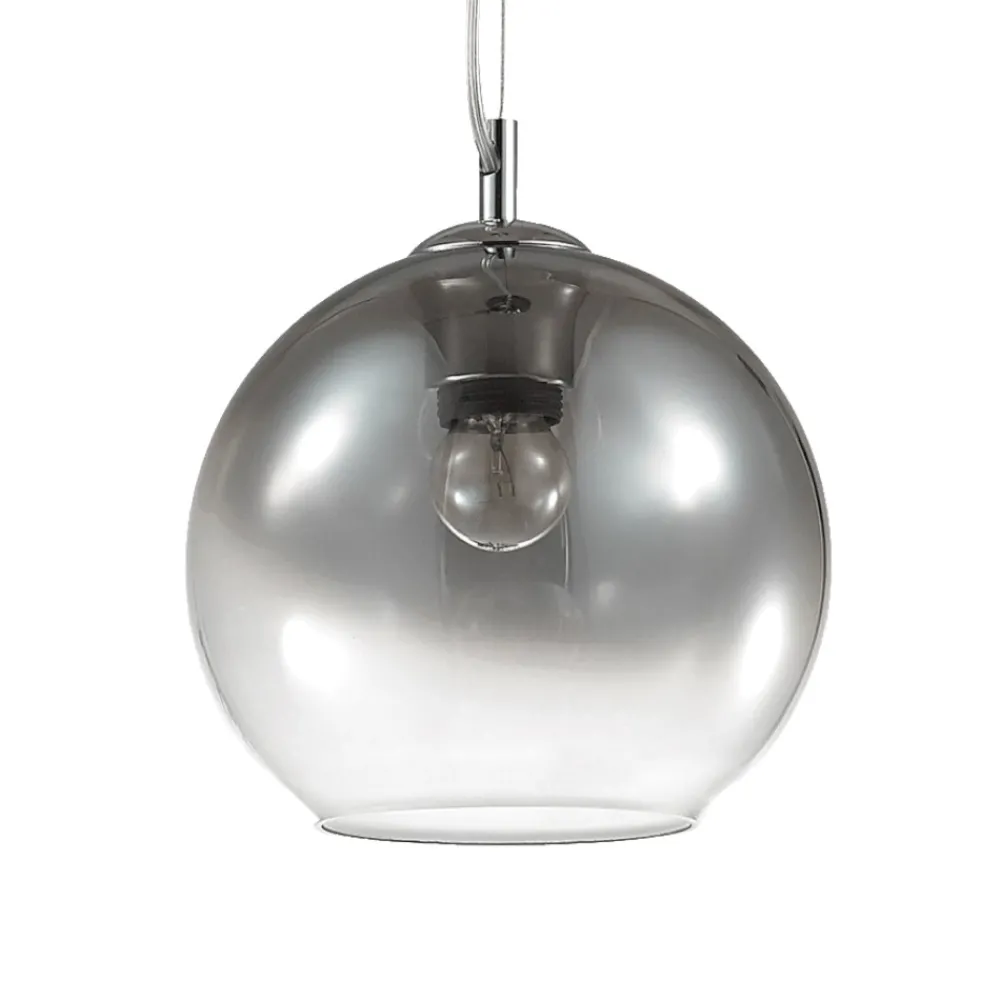 Lampade A Sospensione-Ideal Lux Nemo sp1 d20 lampada a sospensione per isola cucina sfera vetro cromo sfumato