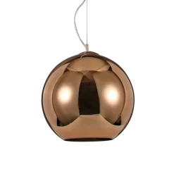 Lampade A Sospensione-Ideal Lux Nemo sp1 lampada moderna a sospensione sfera vetro effetto specchio rame