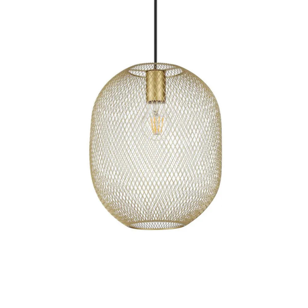Lampade A Sospensione-Ideal Lux Net sp1 d24 lampada sospensione rete oro