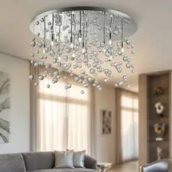 Plafoniere Moderne-Ideal Lux Neve pl12 cromo plafoniera sfere vetro trasparente