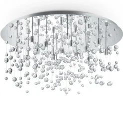 Plafoniere Moderne-Ideal Lux Neve pl15 grande plafoniera cotemporanea 15 sfere pendenti cromo