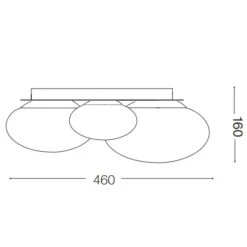 Plafoniere Moderne-Ideal Lux Ninfea pl3 plafoniera ottone 3 sfere vetro bianco per interni