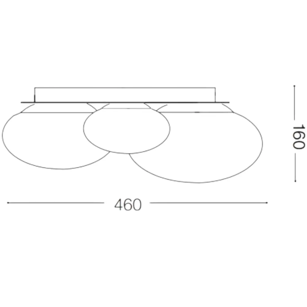 Plafoniere Moderne-Ideal Lux Ninfea pl3 plafoniera bianca sfere vetro