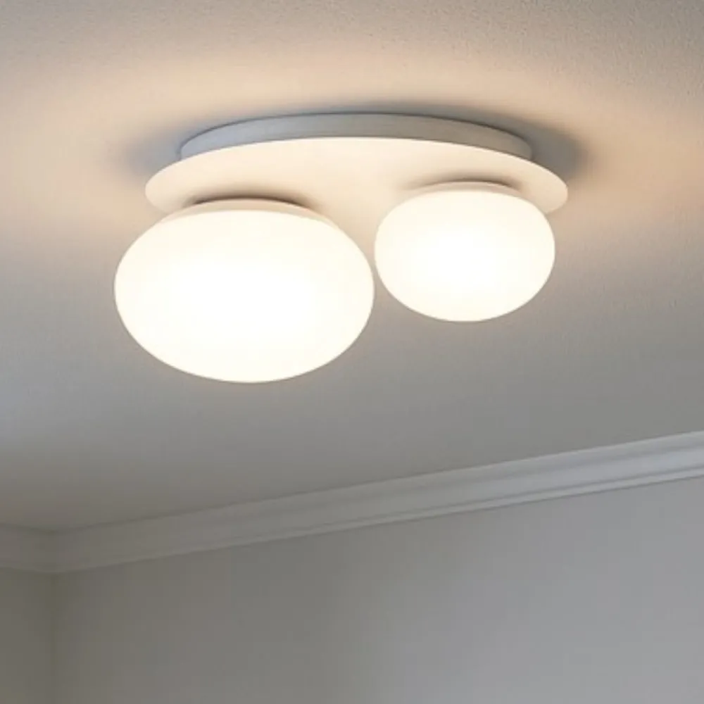 Plafoniere Moderne-Ideal Lux Ninfea pl2 plafoniera due luci ninfea pl2 bianca per soggiorno
