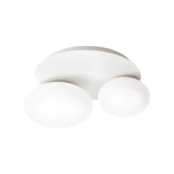 Plafoniere Moderne-Ideal Lux Ninfea pl2 plafoniera due luci ninfea pl2 bianca per soggiorno