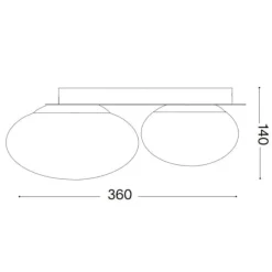 Plafoniere Moderne-Ideal Lux Ninfea pl2 plafoniera due luci ninfea pl2 bianca per soggiorno