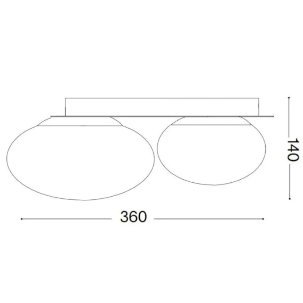 Plafoniere Moderne-Ideal Lux Ninfea pl2 plafoniera due luci ninfea pl2 bianca per soggiorno