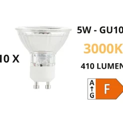 Lampadine Led-Ideal Lux N10 lampadine gu10 led 5w 410lm 3000k cri90 ottica 50