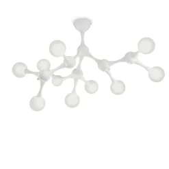Plafoniere Moderne-Ideal Lux Nodino pl9 plafoniera moderna bianca 9 luci per soggiorno