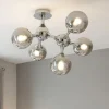 Plafoniere Moderne-Ideal Lux Nodi pl5 plafoniera per camera da letto 5 sfere cromo