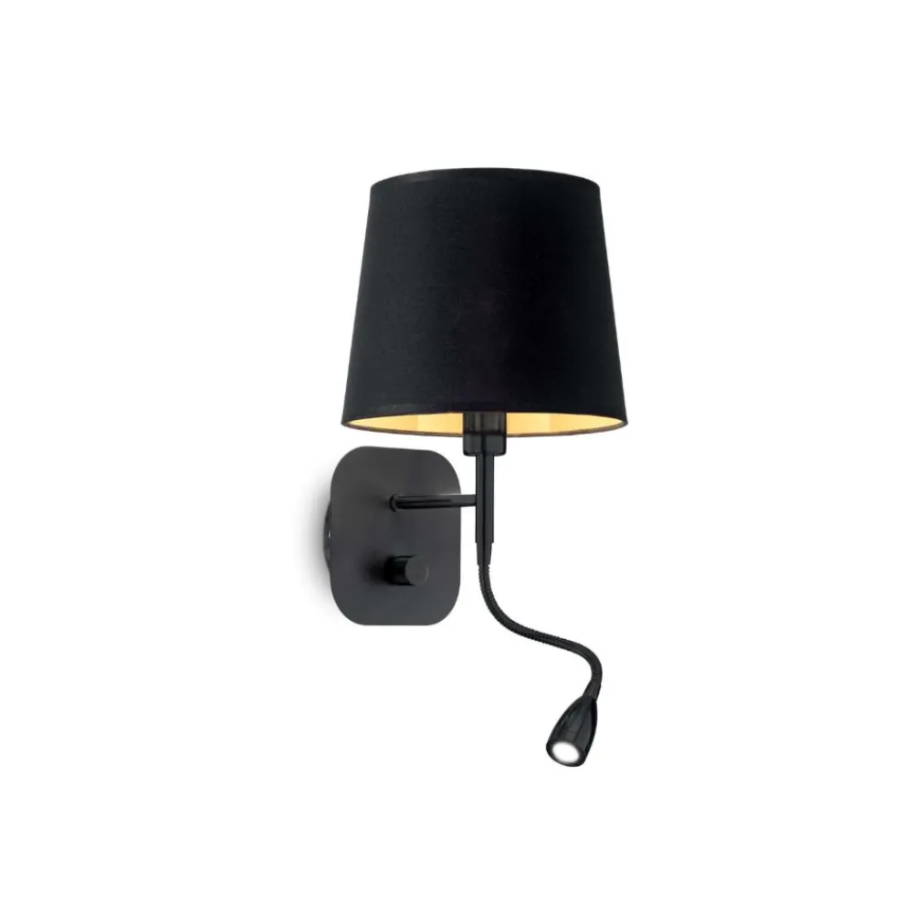 Applique Camera Da Letto-Ideal Lux Nordik ap2 applique nera per camera da letto