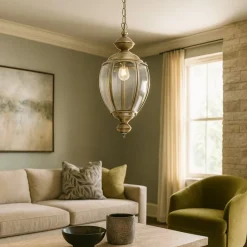 Lampadari Moderni-Ideal Lux Norma sp1 lampadario lanterna brunito
