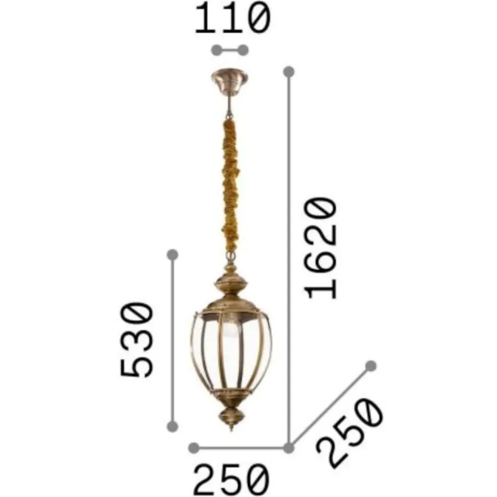 Lampadari Moderni-Ideal Lux Norma sp1 lampadario lanterna brunito