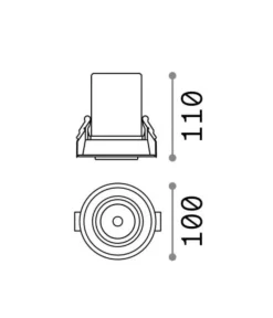 Faretti Da Incasso-Ideal Lux Nova faretto da incasso led orientabile bianco 12w 4000k