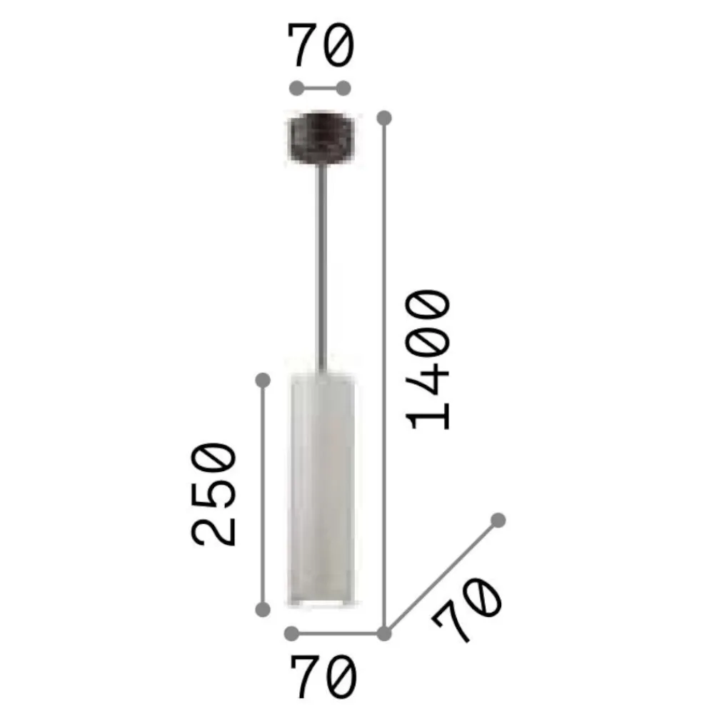Lampade A Sospensione-Ideal Lux Oak sp1 round lampada sospensione di cemento cilindro
