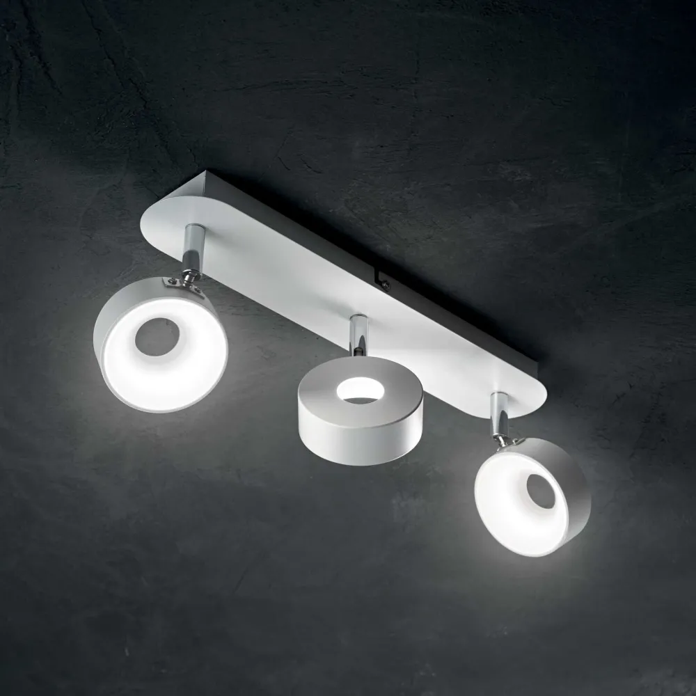 Applique Da Parete-Ideal Lux Oby pl3 applique led 18w 3000k orientabile bianco