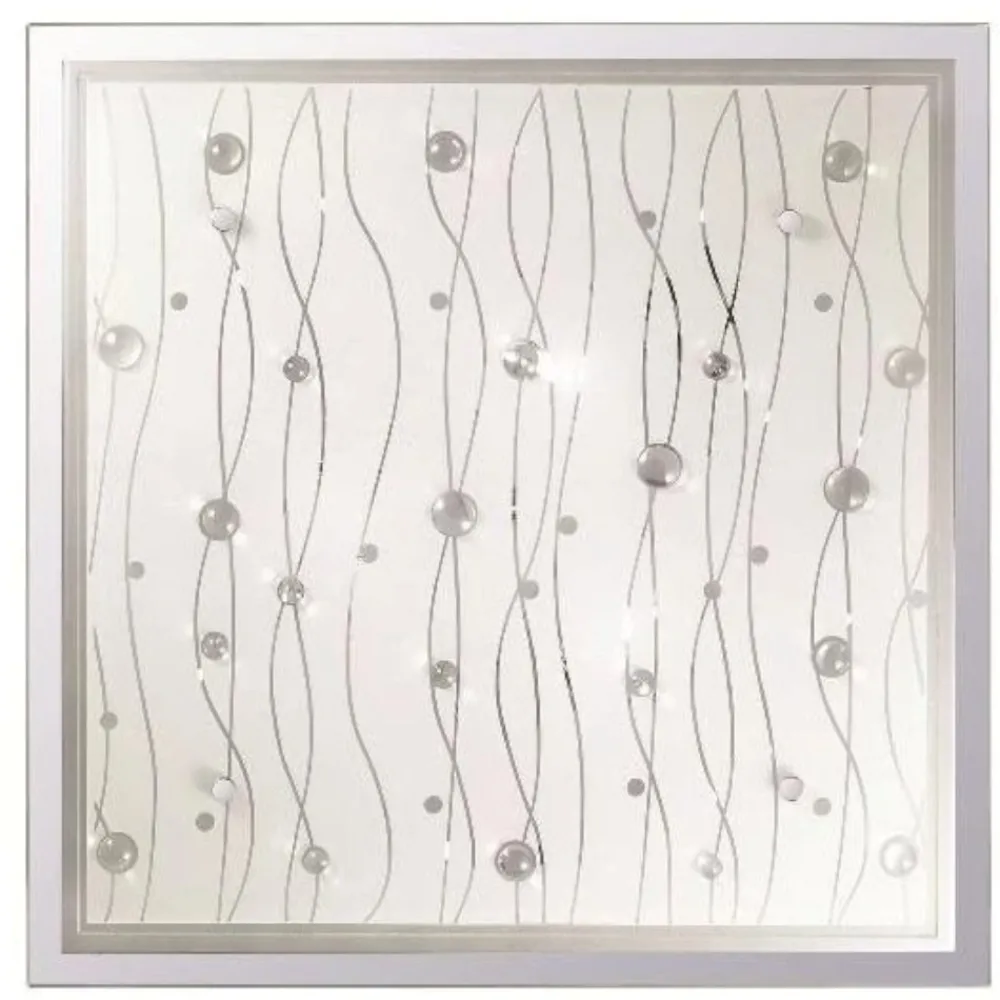 Plafoniere Moderne-Ideal Lux Ocean pl3 plafoniera moderna con sfere di vetro trasparente quadrata
