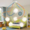 Plafoniere Moderne-Ideal Lux Octopus pl6 plafoniera per cameretta 6 bracci flessibili multicolore