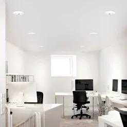 Faretti Da Incasso-Ideal Lux Off fi 42w 3000k faretto led incasso per salotto bianco tondo