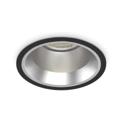 Faretti Da Incasso-Ideal Lux Off faretto tondo da incasso led nero per soffitto 15w 3000k 220v