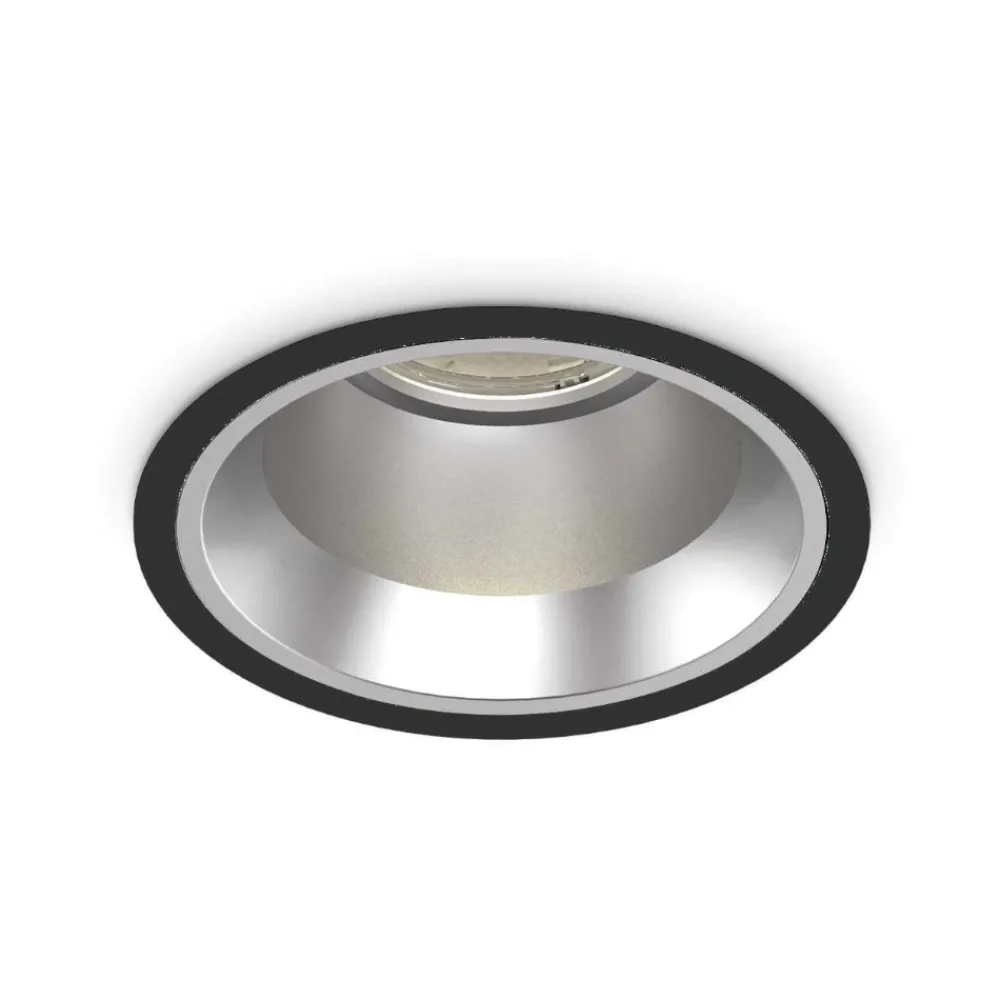Faretti Da Incasso-Ideal Lux Off faretto tondo da incasso led nero per soffitto 15w 3000k 220v