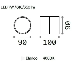 Faretti Da Esterno-Ideal Lux Omega ap round 4000k faretto per esterno bianco