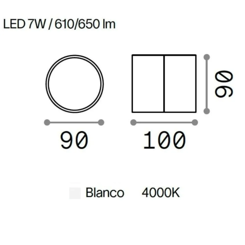 Faretti Da Esterno-Ideal Lux Omega ap round 4000k faretto per esterno bianco