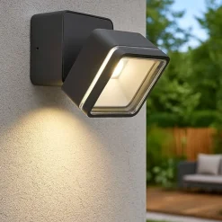 Applique Da Esterno-Ideal Lux Omega ap square applique da esterno antracite led 7w 4000k