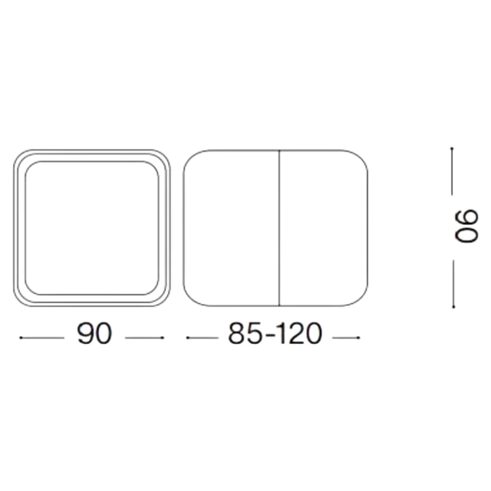 Applique Da Esterno-Ideal Lux Omega ap square applique da esterno bianco led 7w 4000k