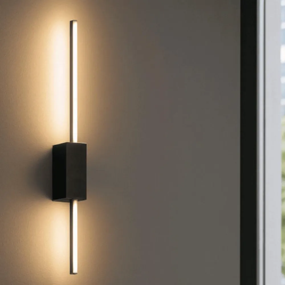 Applique Da Parete-Ondaluce agos applique da parete nera led 3000k orientabile dimmerabile