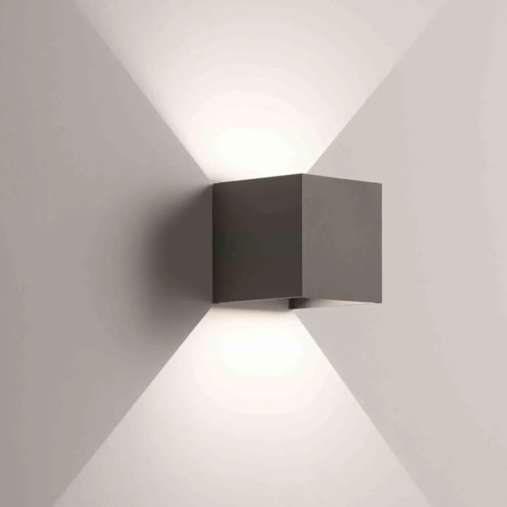 Applique Da Esterno-Ondaluce ap cube applique per esterno antracite led 3000k