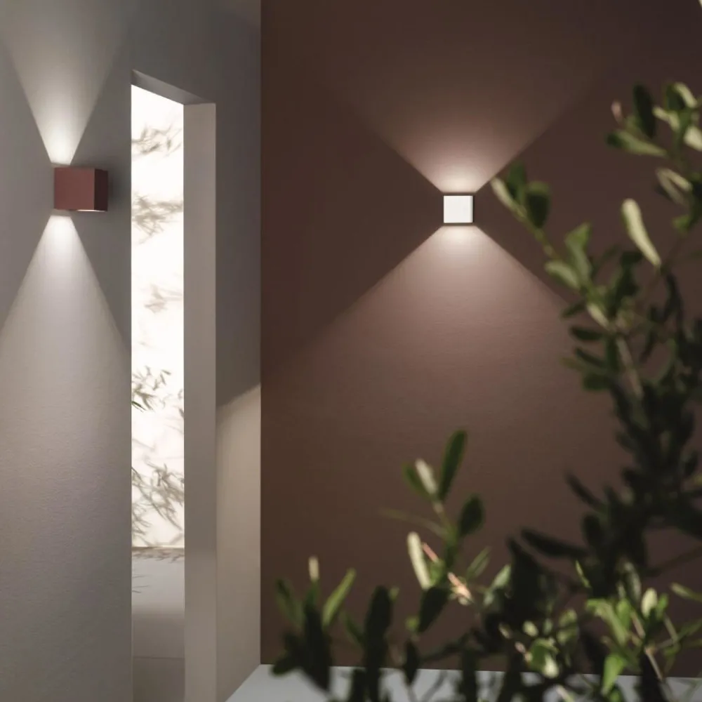 Applique Da Esterno-Ondaluce ap cube applique per esterno terrazza corten led