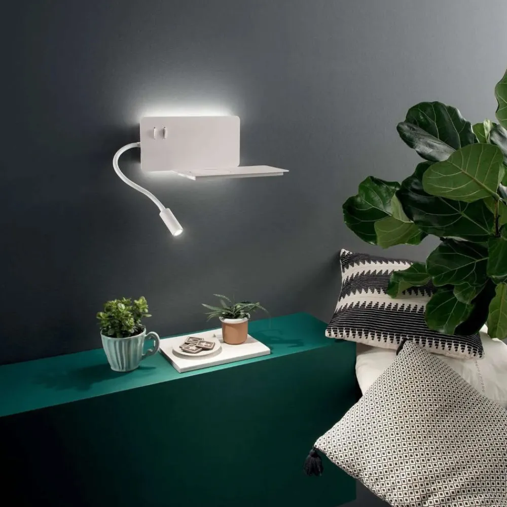 Applique Camera Da Letto-Ondaluce ap flat applique per camera da letto bianca multifunzione sinistra led