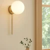 Applique Da Parete-Ondaluce ap jewel applique moderna oro vetro sfera bianco