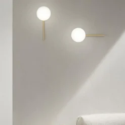 Applique Da Parete-Ondaluce ap jewel applique moderna oro vetro sfera bianco