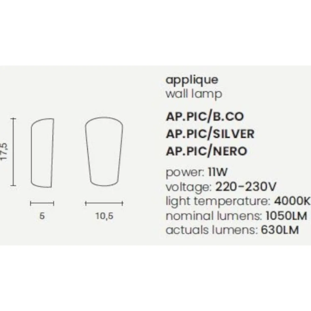 Applique Da Esterno-Ondaluce ap pic applique da esterno cono grigio ip65 led