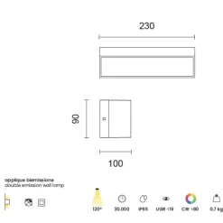 Applique Da Esterno-Ondaluce applique da esterno falco bianca rettangolare led 12w 3000k
