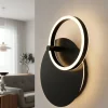 Applique Da Parete-Ondaluce applique da parete sabe nera orientabile led 28w 3000k dimmerabile