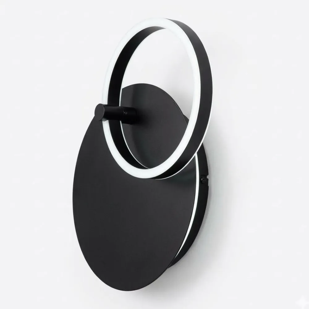 Applique Da Parete-Ondaluce applique da parete sabe nera orientabile led 28w 3000k dimmerabile