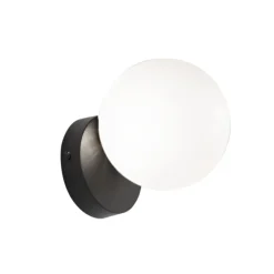 Applique Camera Da Letto-Ondaluce applique pallina nera da comodino camera da letto vetro bianco