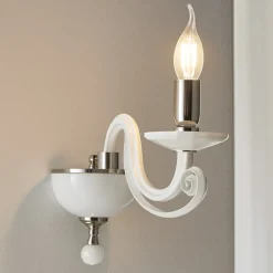 Applique Da Parete-Ondaluce applique una luce vetro bianco