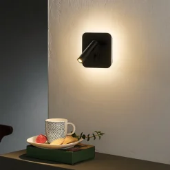 Applique Camera Da Letto-Ondaluce ap sella applique per comodino camera da letto nera led 3000k