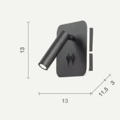 Applique Camera Da Letto-Ondaluce ap sella applique per comodino camera da letto nera led 3000k