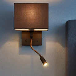 Applique Camera Da Letto-Ondaluce ap shadow applique per comodino camera da letto led orientabile nera