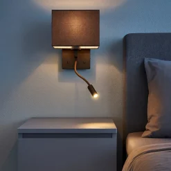 Applique Camera Da Letto-Ondaluce ap shadow applique per comodino camera da letto led orientabile nera